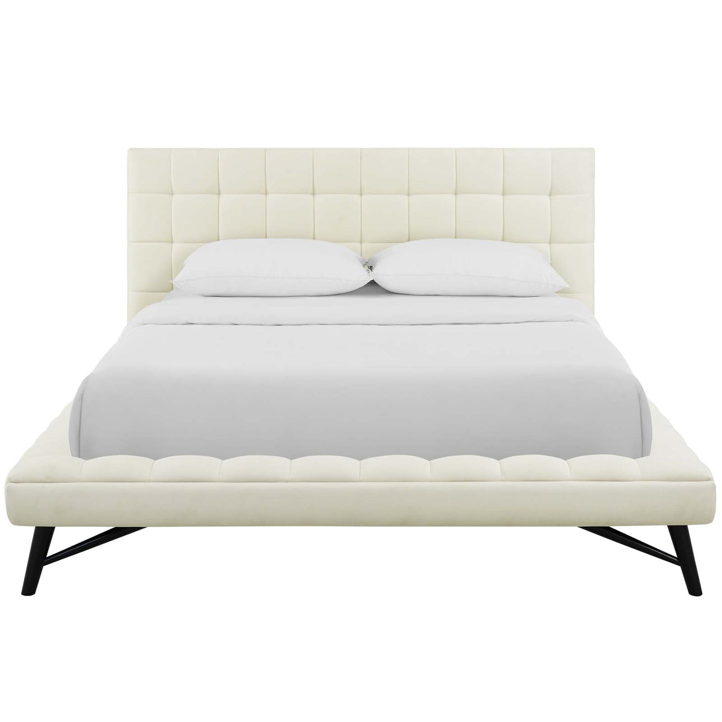 Modway Julia Queen Biscuit Tufted Upholstered Fabric Platform Bed | Beds | Modishstore-24