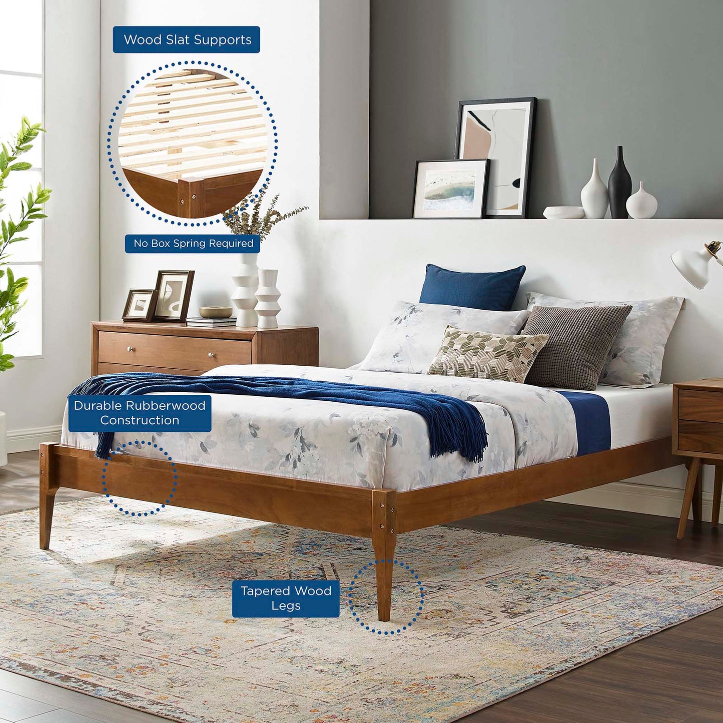 June King Wood Platform Bed Frame By Modway - MOD-6247 | Beds | Modishstore - 7