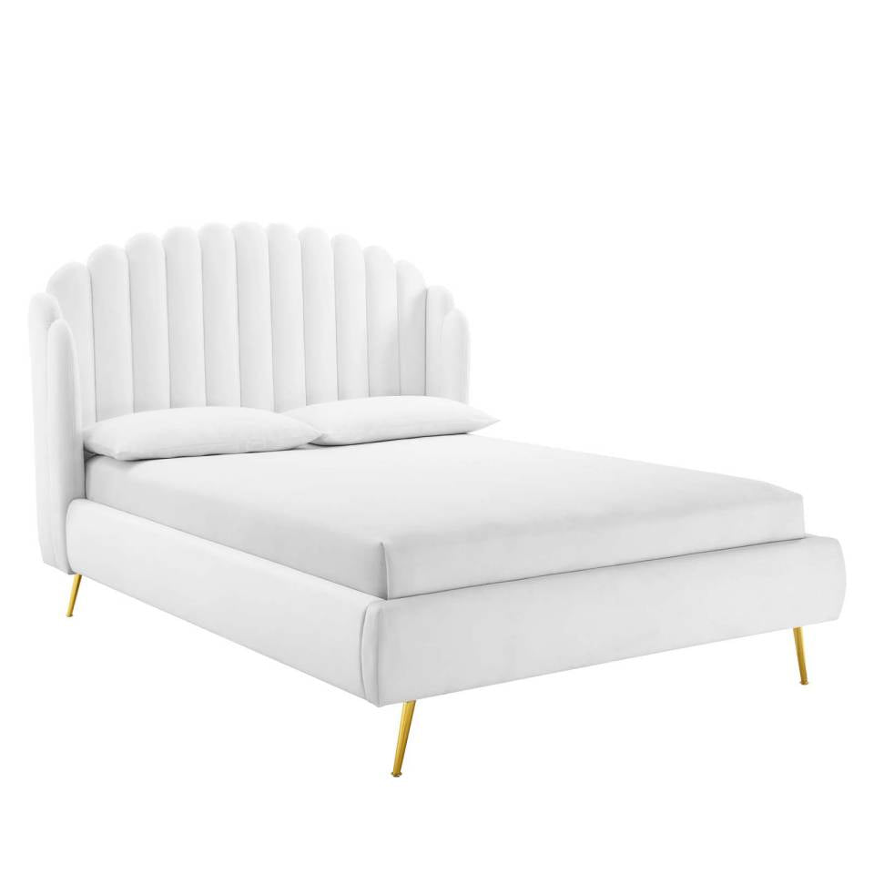 Modway Lana Queen Performance Velvet Wingback Platform Bed - MOD-6282 | Beds | Modishstore - 12
