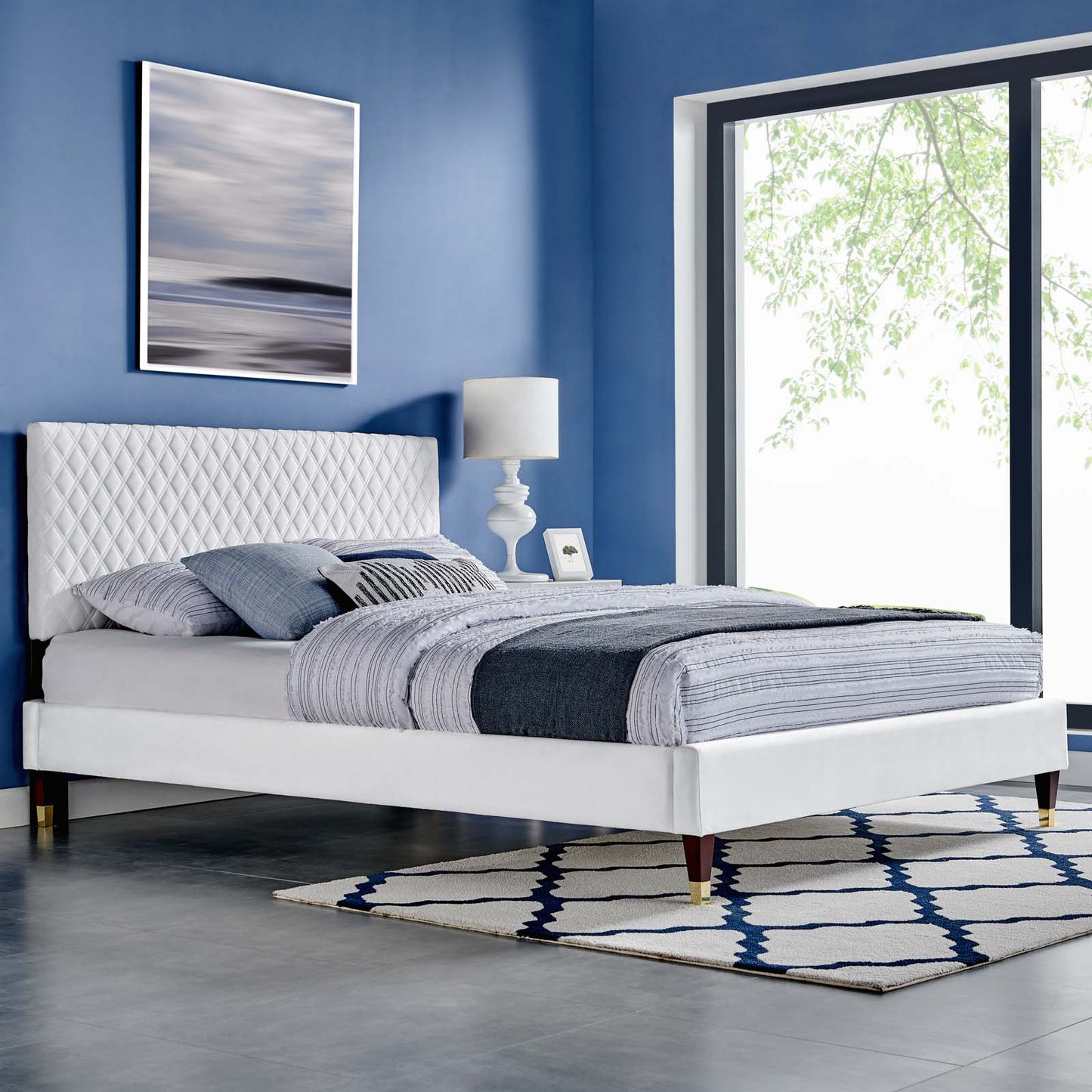 Garcelle Performance Velvet Queen Platform Bed By Modway - MOD-6290 | Beds | Modishstore - 49