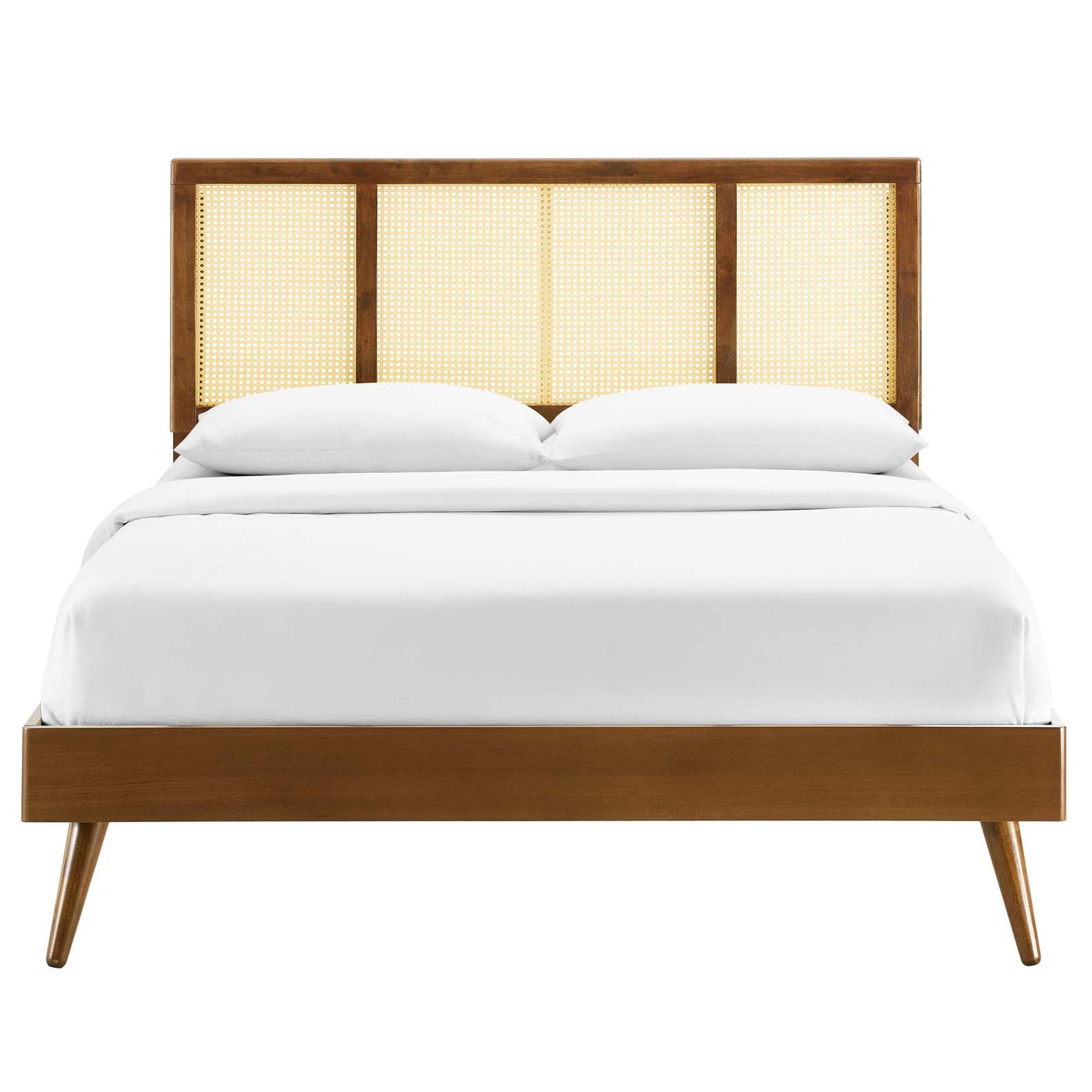 Modway Kelsea Cane and Wood Queen Platform Bed With Splayed Legs - MOD-6373 | Beds | Modishstore - 7