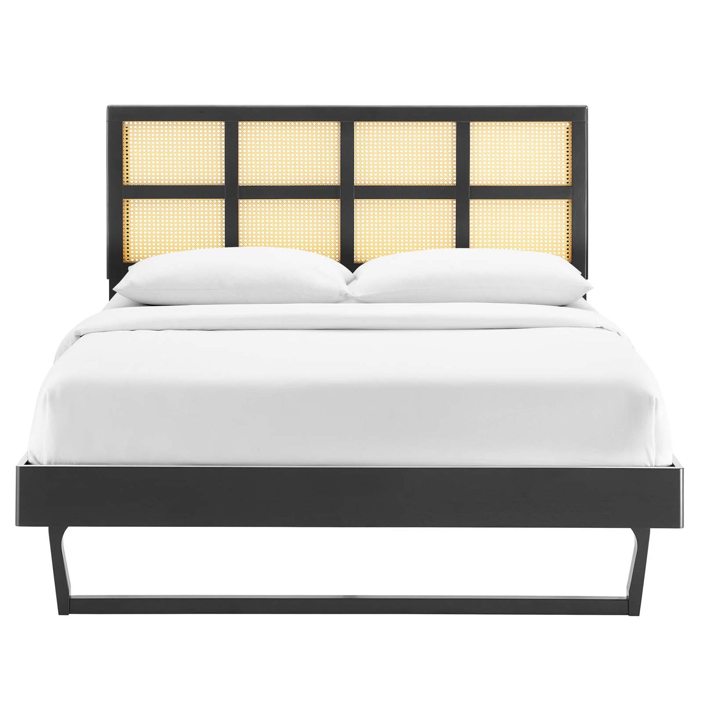 Sidney Cane and Wood King Platform Bed With Angular Legs By Modway - MOD-6377 | Beds | Modishstore - 9