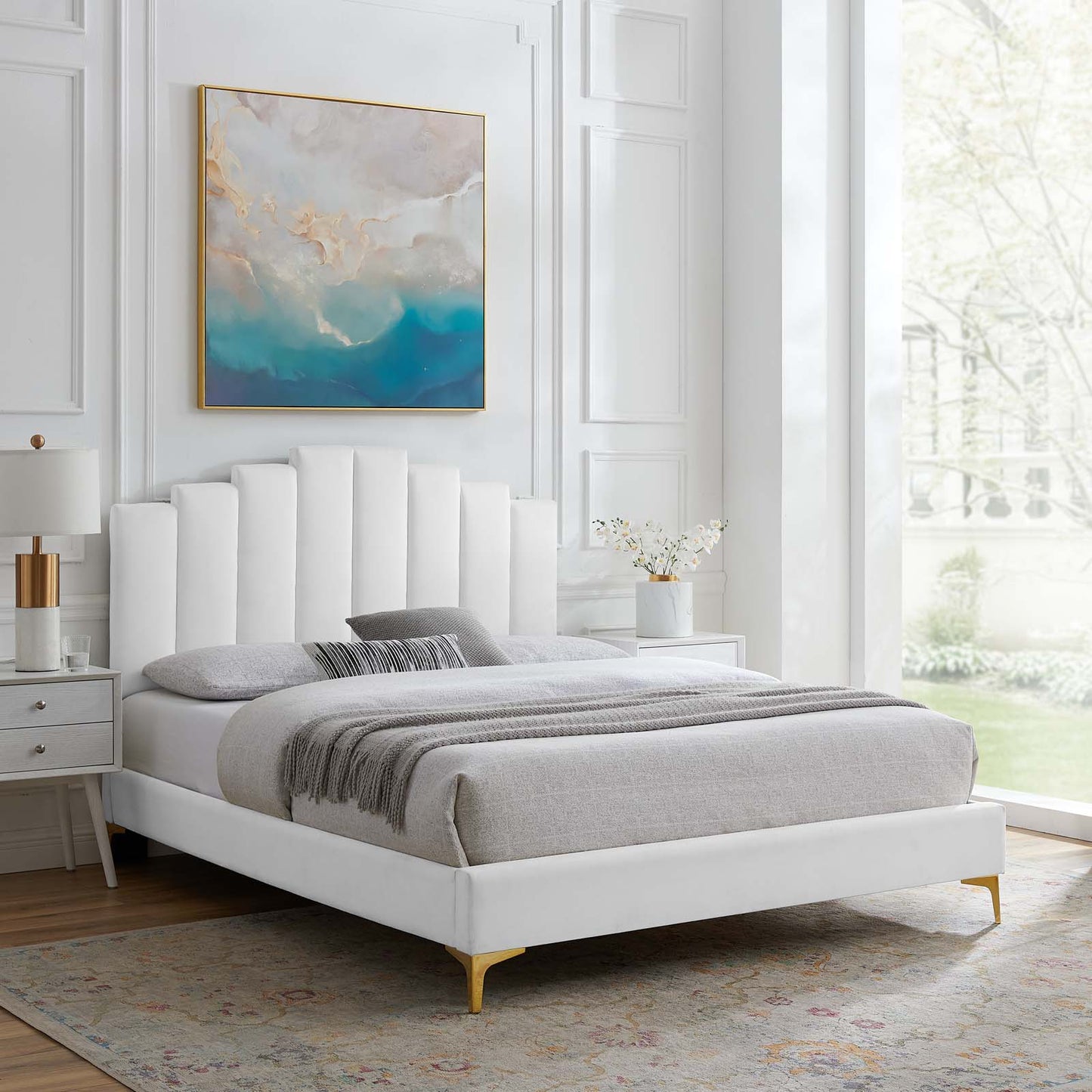 Modway Elise Queen Performance Velvet Platform Bed - MOD-6693 | Beds | Modishstore - 64