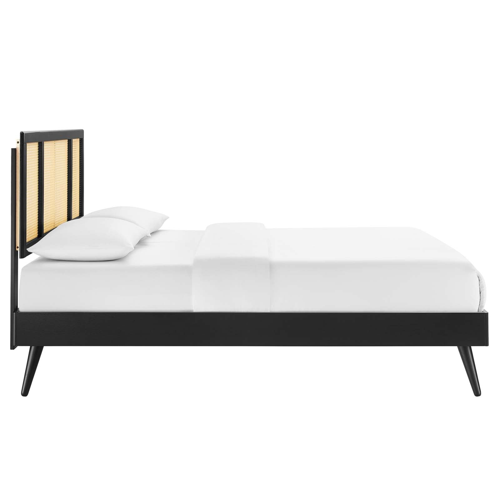 Kelsea Cane and Wood Full Platform Bed With Splayed Legs By Modway | Beds | Modishstore-4
