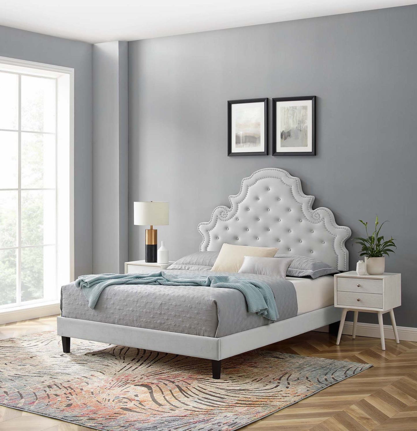 Modway Gwyneth Tufted Performance Velvet King Platform Bed - MOD-6762 | Beds | Modishstore - 64