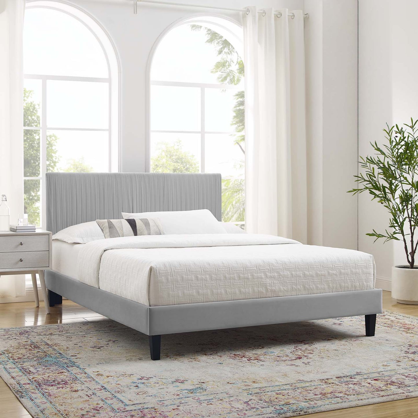 Modway Peyton Performance Velvet Twin Platform Bed - MOD-6867 | Beds | Modishstore - 63