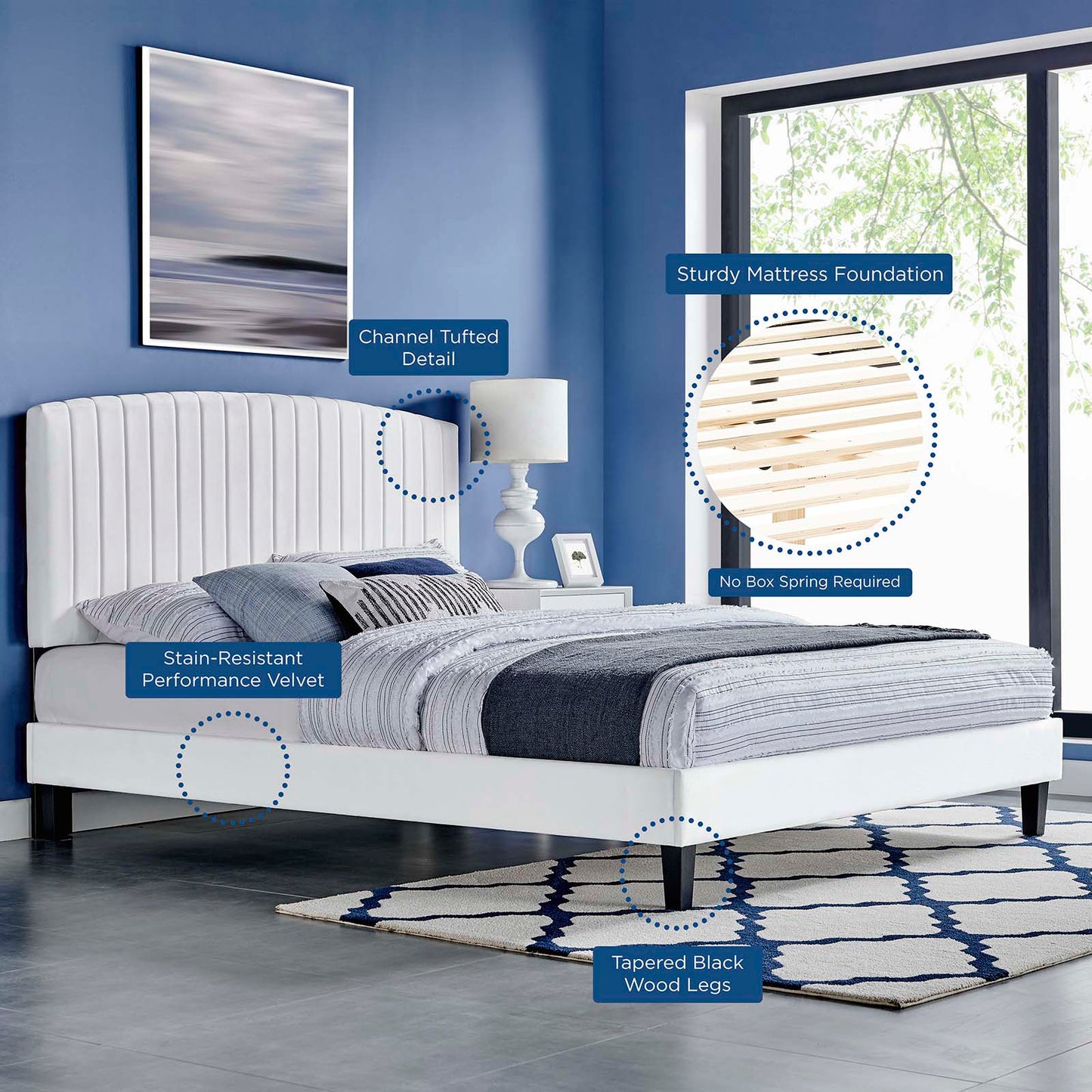 Alessi Performance Velvet Full Platform Bed By Modway - MOD-7037 | Beds | Modishstore - 40