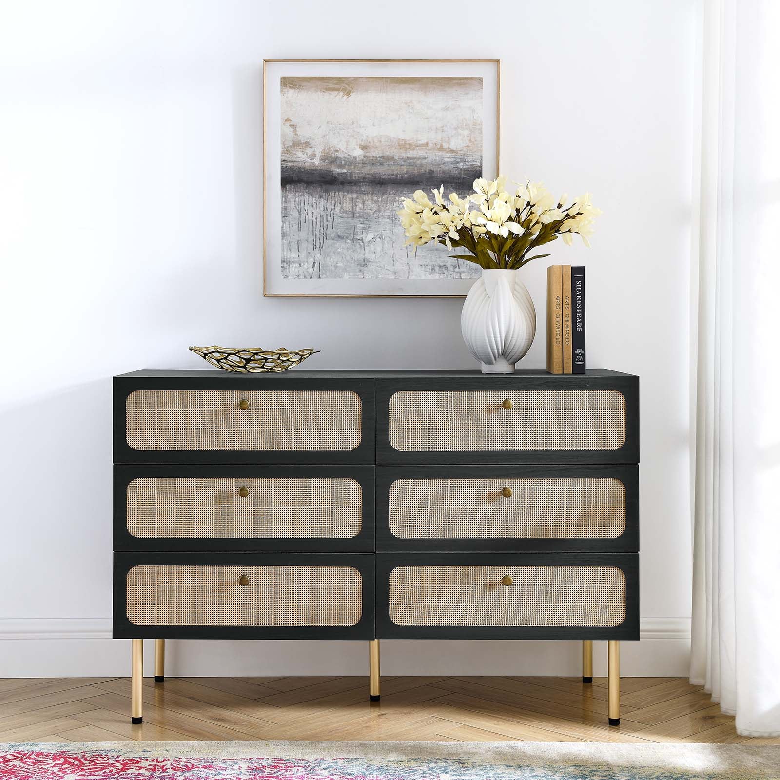 Modway Chaucer Linen Dresser with Storage Modern Oval Natural â MOD-7066