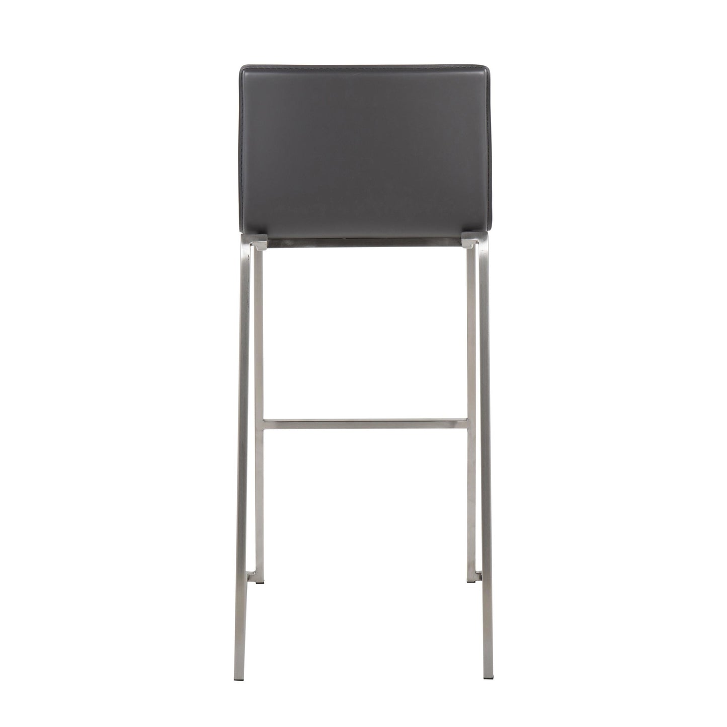 Mara Contemporary Barstool in Stainless Steel and Black Faux Leather By LumiSource - Set of 2 | Bar Stools | Modishstore - 24