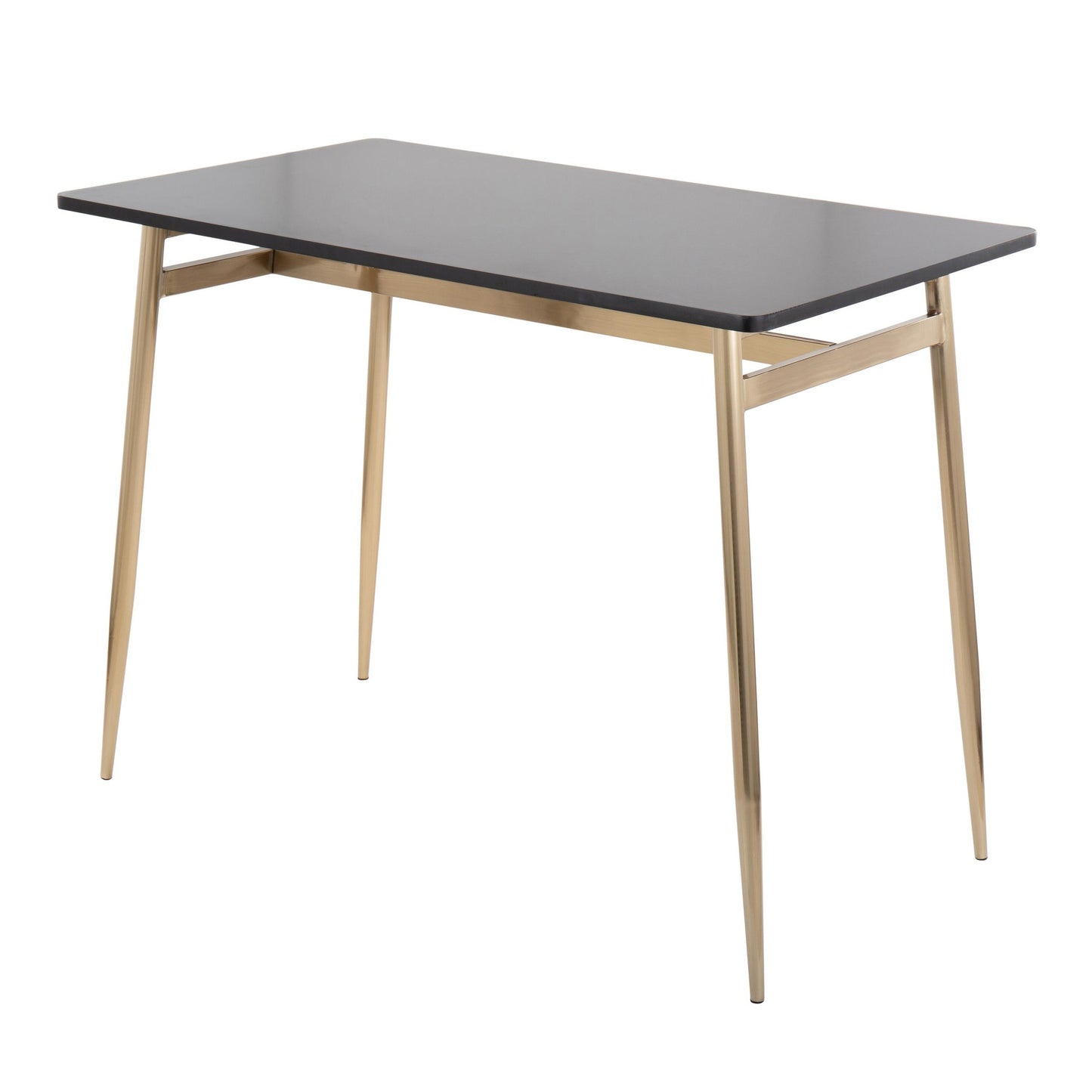 Marcel Contemporary Counter Table in Gold Metal and Black Wood By LumiSource | Bar Tables | Modishstore - 4