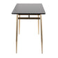 Marcel Contemporary Counter Table in Gold Metal and Black Wood By LumiSource | Bar Tables | Modishstore - 3
