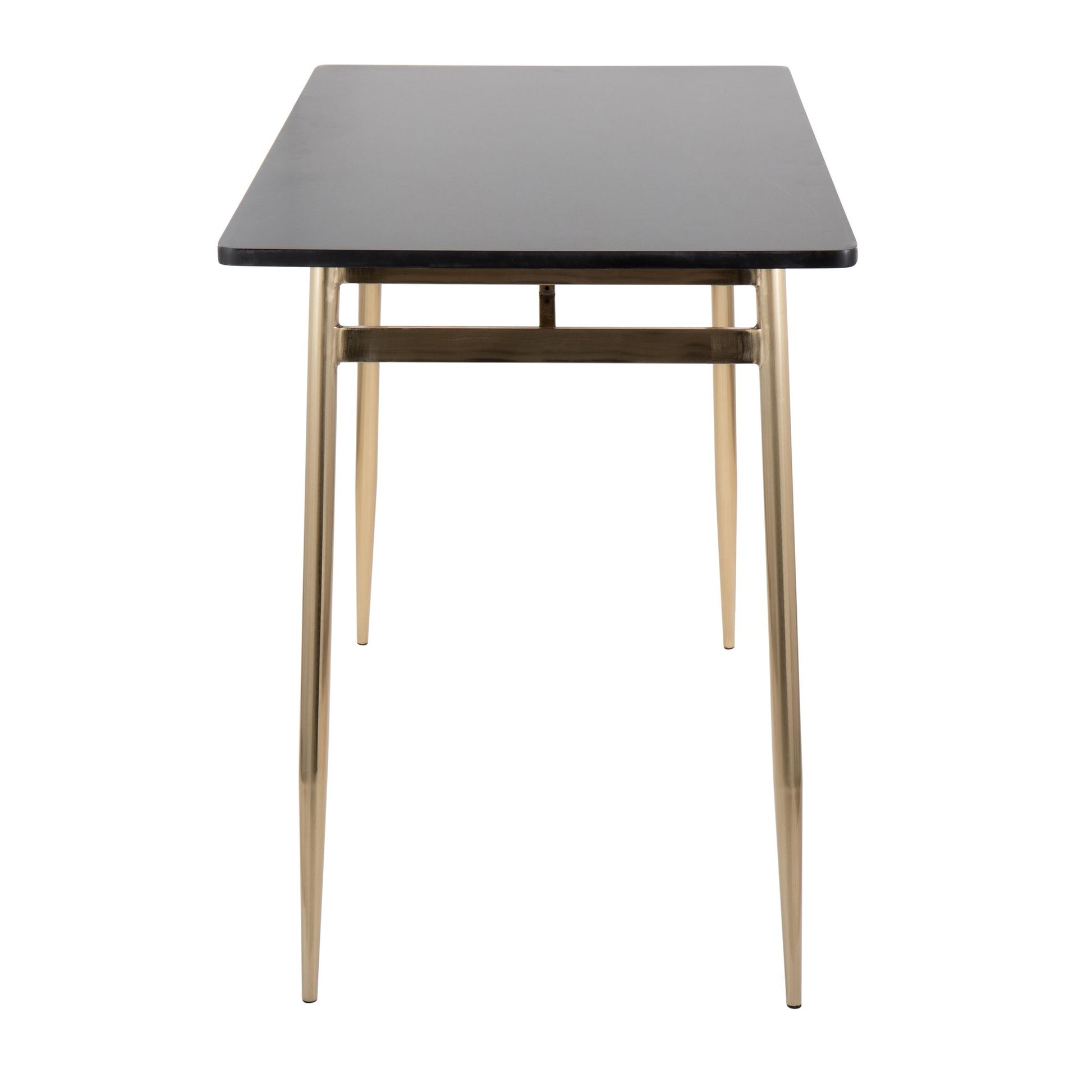 Marcel Contemporary Counter Table in Gold Metal and Black Wood By LumiSource | Bar Tables | Modishstore - 3
