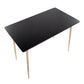 Marcel Contemporary Counter Table in Gold Metal and Black Wood By LumiSource | Bar Tables | Modishstore - 6