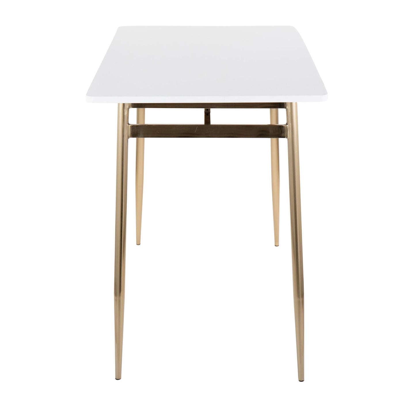 Marcel Contemporary Counter Table in Gold Metal and Black Wood By LumiSource | Bar Tables | Modishstore - 9
