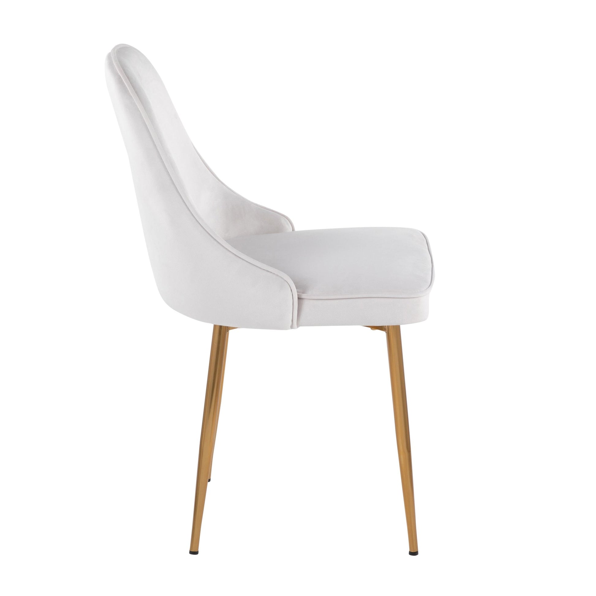 Marcel Contemporary Dining Chair with Gold Frame and Cream Velvet Fabric By LumiSource - Set of 2 | Dining Chairs | Modishstore - 14
