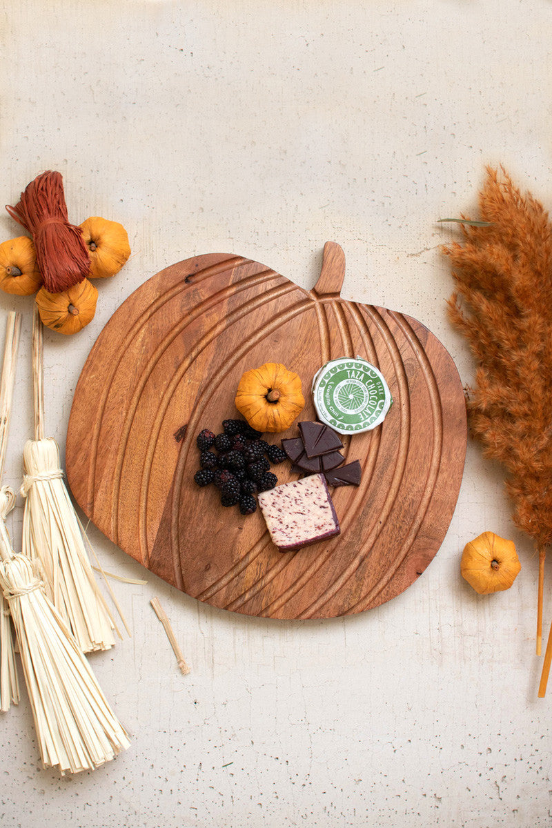 Hand Carved Pumpkin Tray By Kalalou | Decorative Trays & Dishes | Modishstore - 2