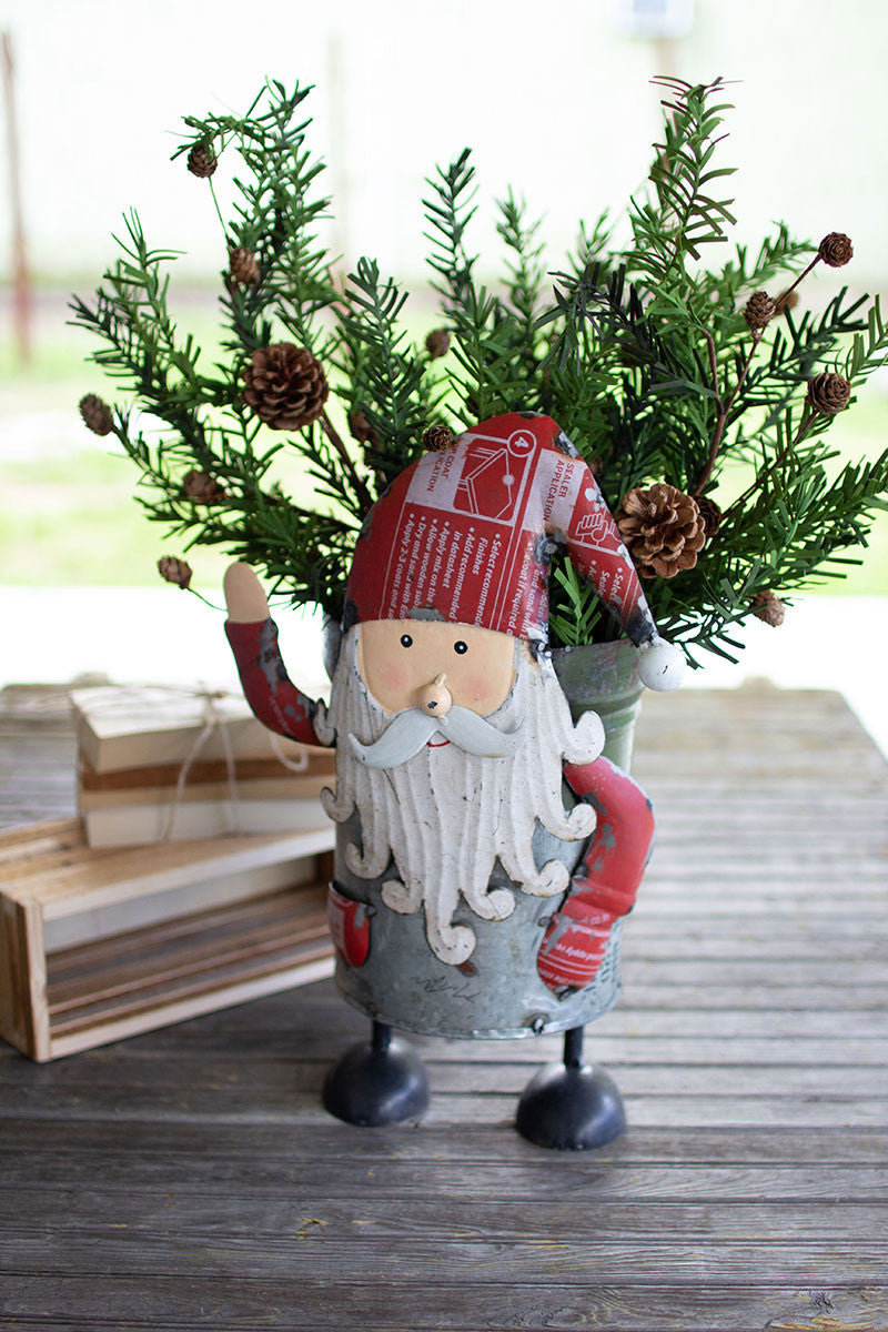 Recycled Iron Santa With Military Canister S/2 By Kalalou-3