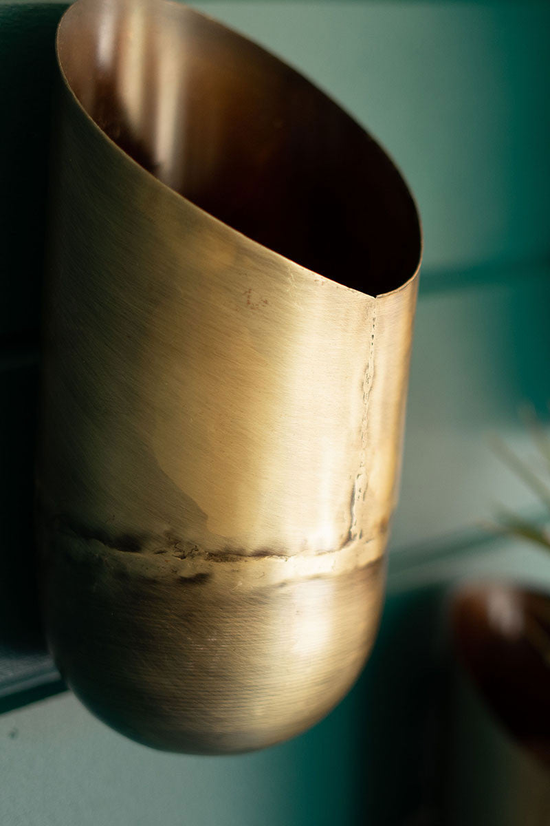 Antique Brass Wall Vases Set Of 3 By Kalaou-4