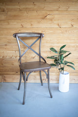 Kalalou Iron Dining Chair - Rustic
