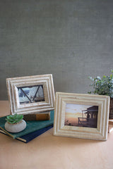 Recycled White Wash Wood Photo Frames Set Of 2 By Kalalou