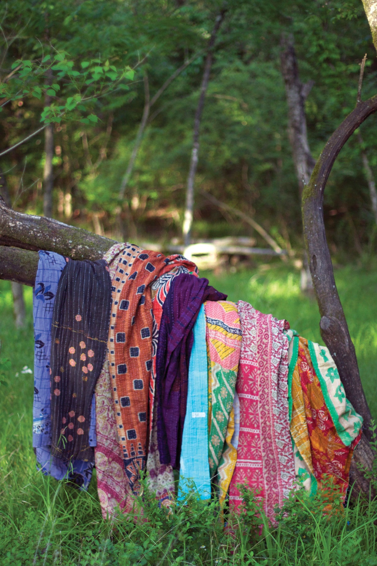 Kalalou Cotton Kantha Throw | Modishstore | Throws