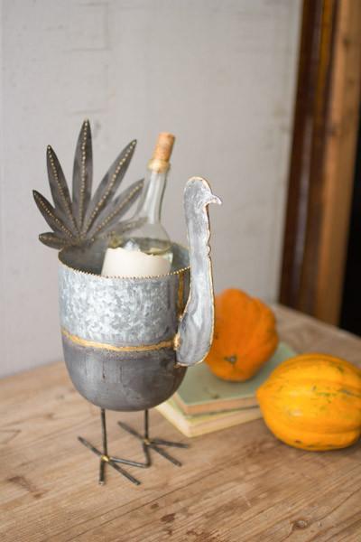 Kalalou Galvanized Turkey Wine Chiller | Modishstore | Ice & Party Buckets