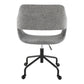 Margarite Contemporary Adjustable Office Chair in Black Metal and Grey Fabric By LumiSource | Office Chairs | Modishstore - 7