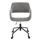 Margarite Contemporary Adjustable Office Chair in Black Metal and Grey Fabric By LumiSource | Office Chairs | Modishstore - 8