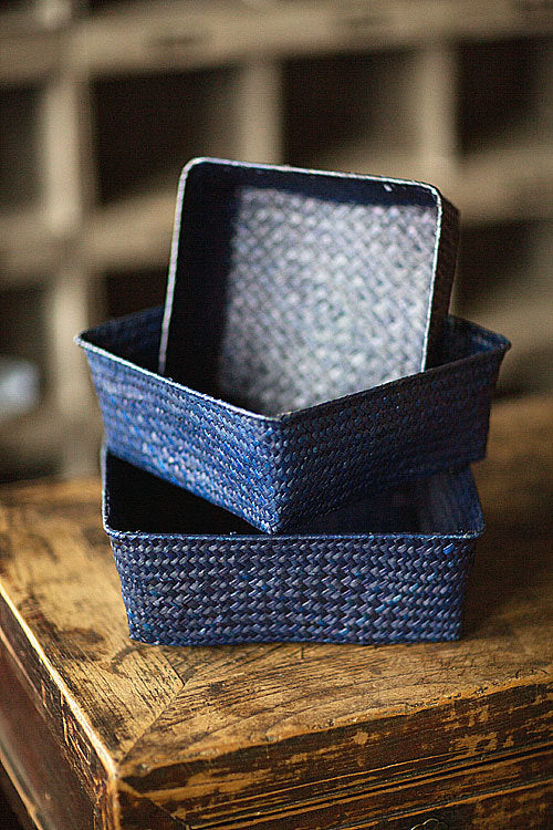 Vagabond Vintage Hand Woven Rattan Trays - Set of 3 | Modishstore | Trays & Pedestals-6