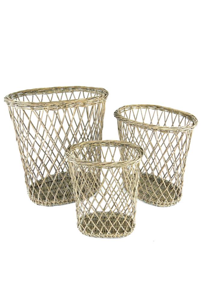 Vagabond Vintage Hamper Baskets - Set of 3 | Bins, Baskets & Buckets | Modishstore - 2