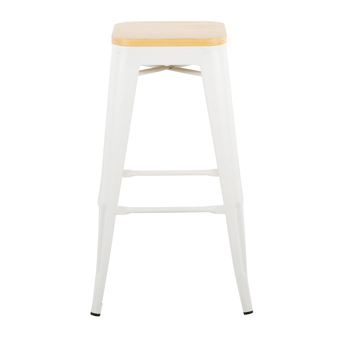 Oregon Contemporary Barstool in Black Steel and Natural Wood By LumiSource - Set of 2 | Bar Stools | Modishstore - 16