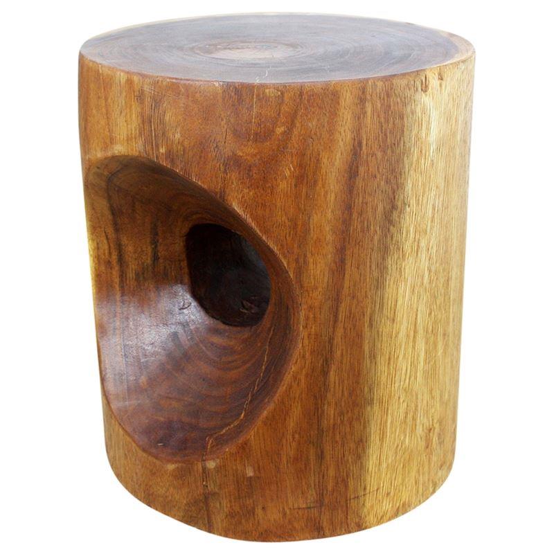 Haussmann Peephole 16" Dia - Walnut | Stools & Benches | Modishstore-5