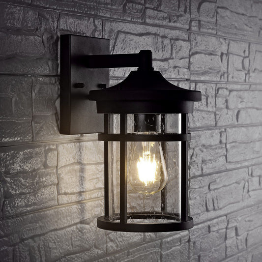 Safavieh Senta Outdoor Wall Lantern - Black | Outdoor Lights | Modishstore