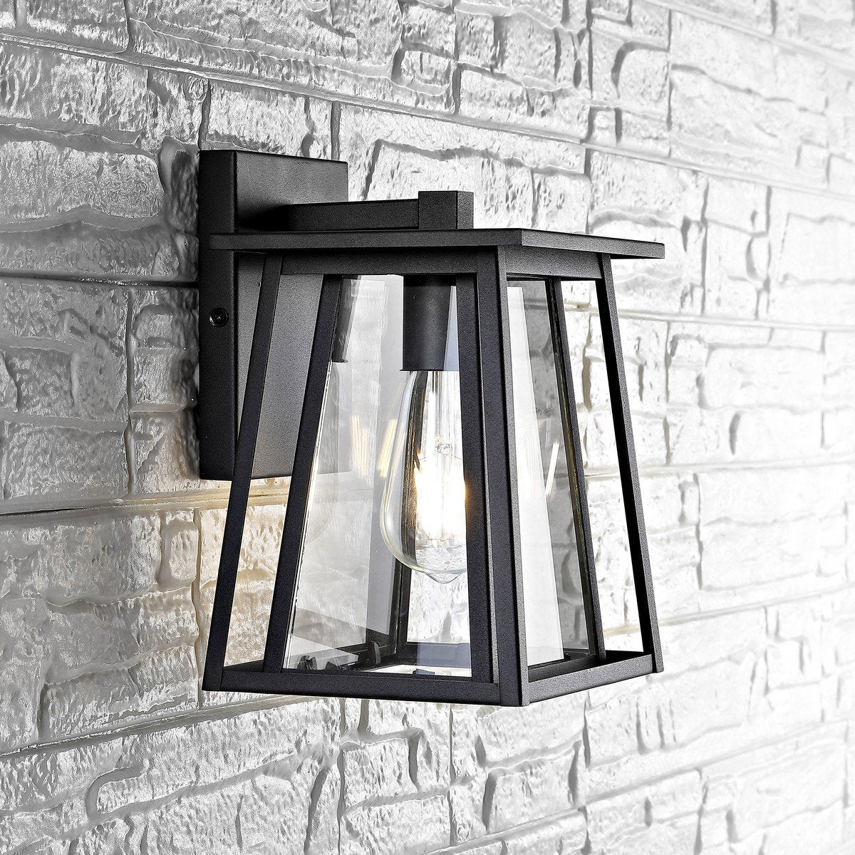 Safavieh Stern Outdoor Wall Lantern - Black | Outdoor Lights | Modishstore - 3