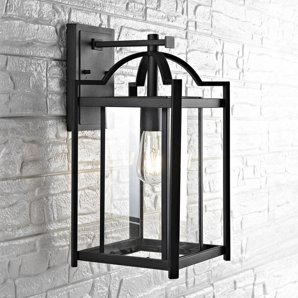 Safavieh Portar Outdoor Wall Lantern - Black | Outdoor Lights | Modishstore - 3
