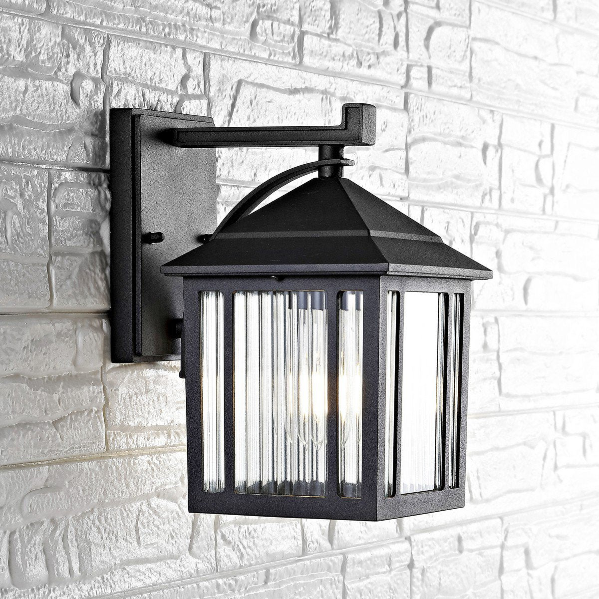 Safavieh Ranzi Outdoor Wall Lantern - Black | Outdoor Lights | Modishstore - 3