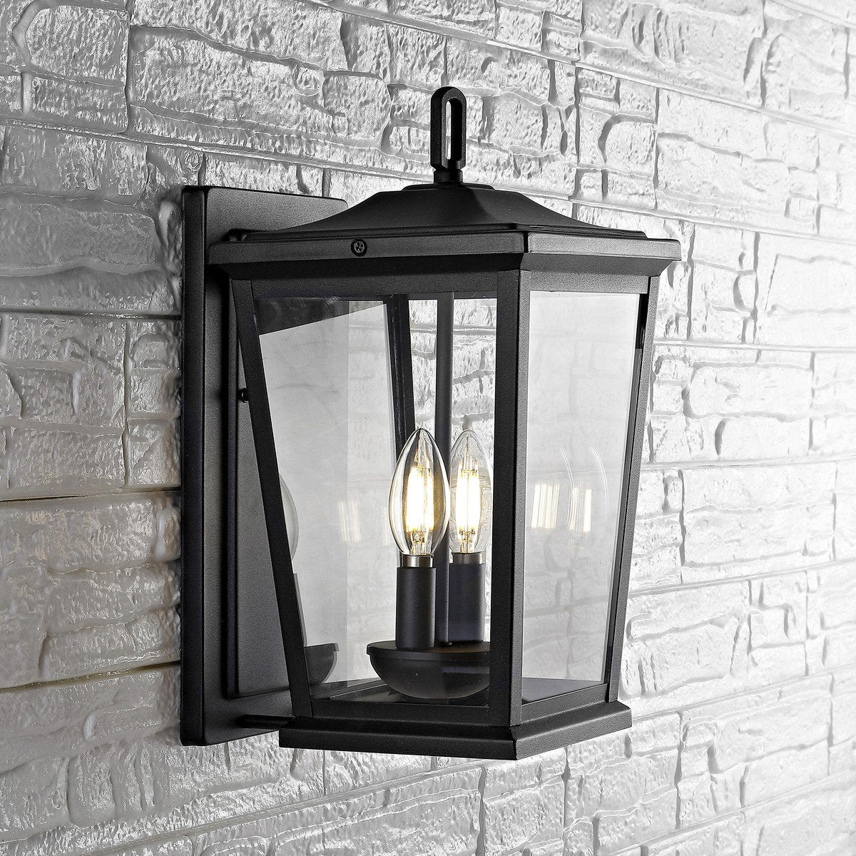 Safavieh Morla Outdoor Wall Lantern - Black | Outdoor Lights | Modishstore - 3