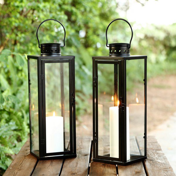 Safavieh Lorient Outdoor Lantern Set Of 2 - Black – Modish Store