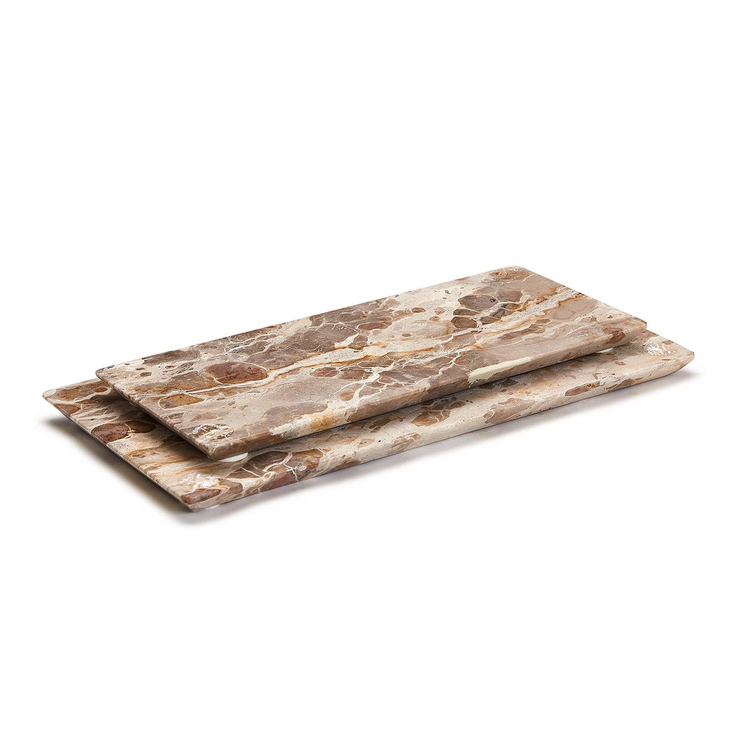 Brown Set Of 4 Marble Tray By Tozai Home | Trays | Modishstore - 3