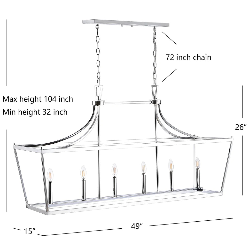 Safavieh Aroris 6Lt Pendant - Chrome | Pendant Lamps | Modishstore - 5