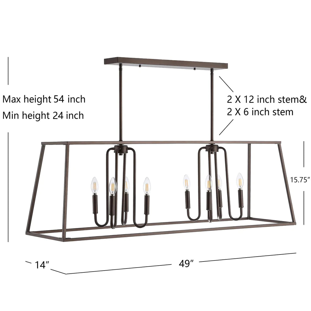 Safavieh Onia 8Lt Pendant - Oil Rubbed Bronze (Black) | Pendant Lamps | Modishstore - 5