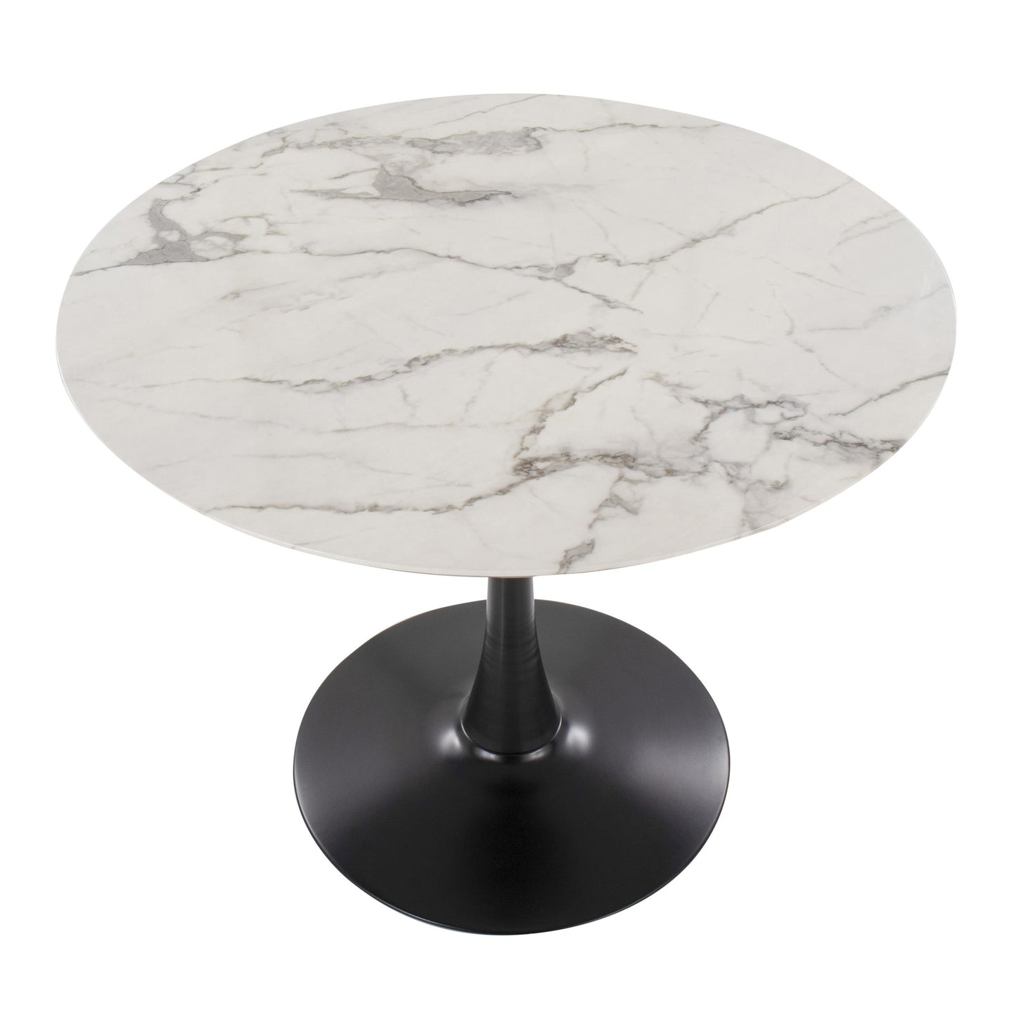 Pebble Modern Table with Black Metal Base and Black Marble Veneer Table Top By LumiSource | Dining Tables | Modishstore - 6