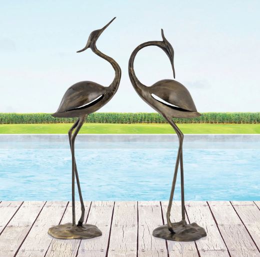 Stylized Garden Heron Pair Set of 2 By SPI Home