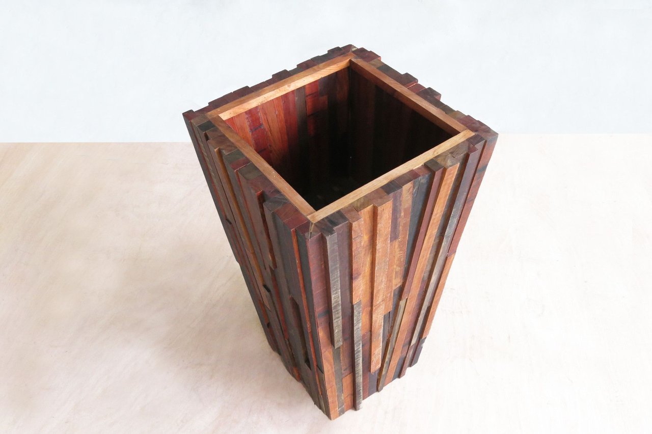 Masaya Planter, Mixed Hardwood, Indoor/Outdoor | Planters, Troughs & Cachepots | Modishstore - 3