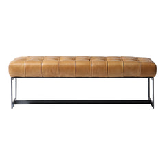 Wyatt Leather Bench Tan By Moe's Home Collection
