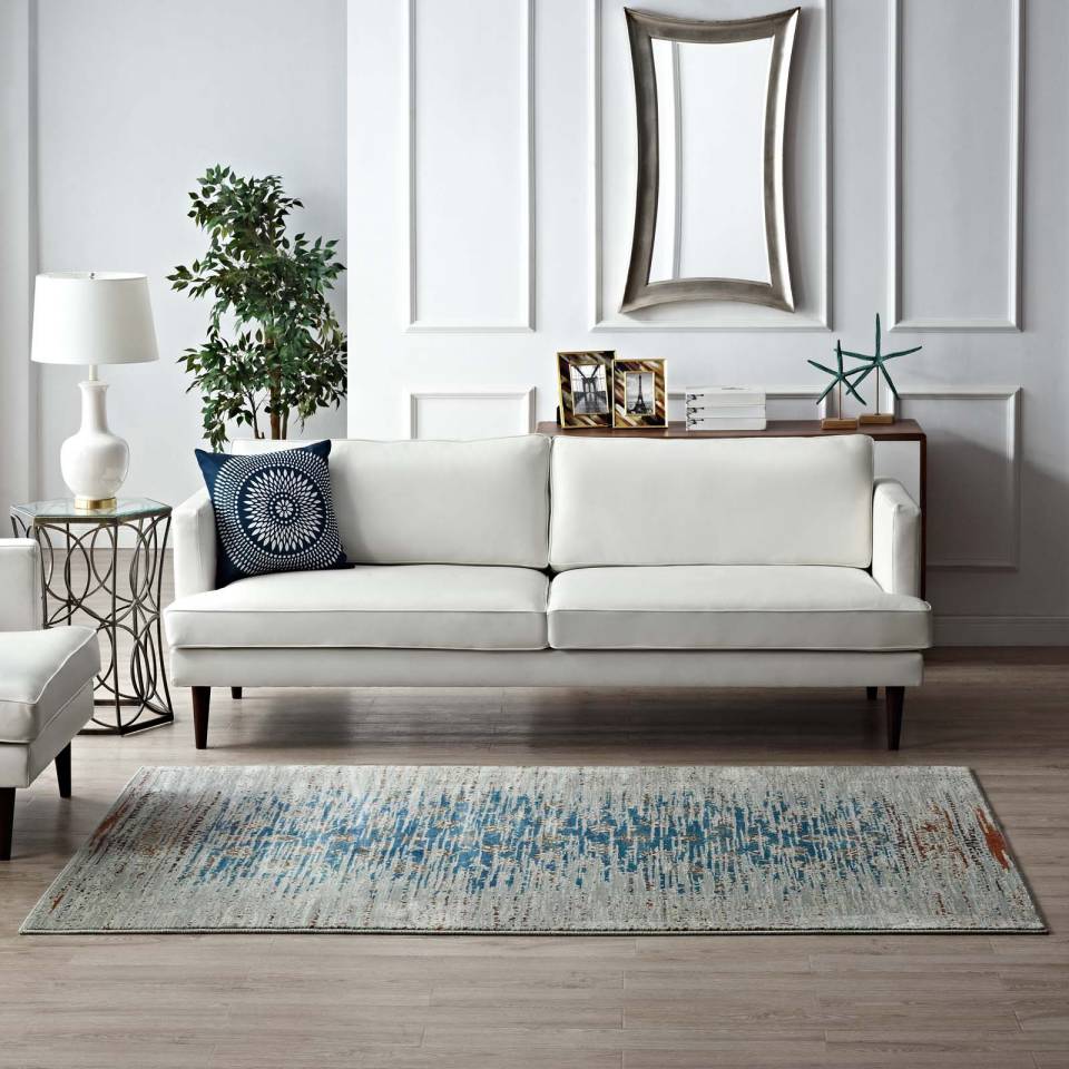 Modway Hesper Distressed Contemporary Floral Lattice 8x10 Area Rug - R-1110-810 | Rugs | Modishstore - 8
