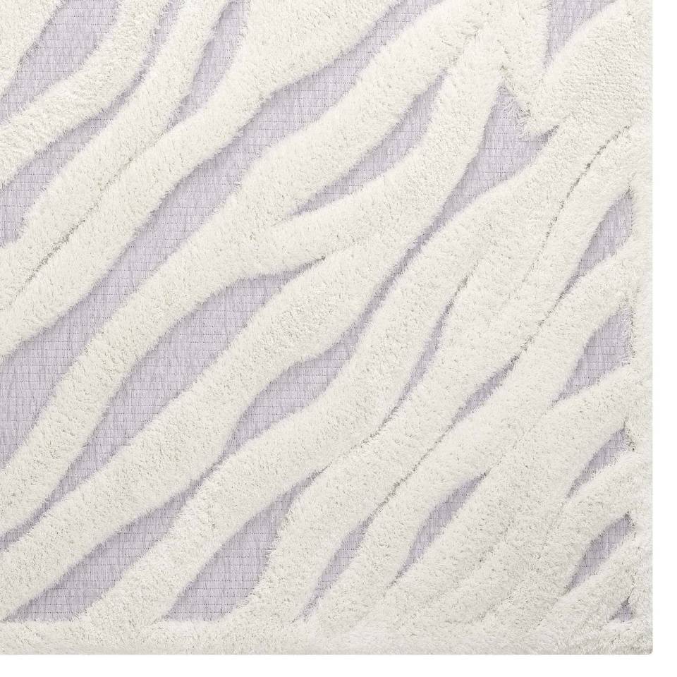Modway Whimsical Current Abstract Wavy Striped 5x8 Shag Area Rug | Rugs | Modishstore-3