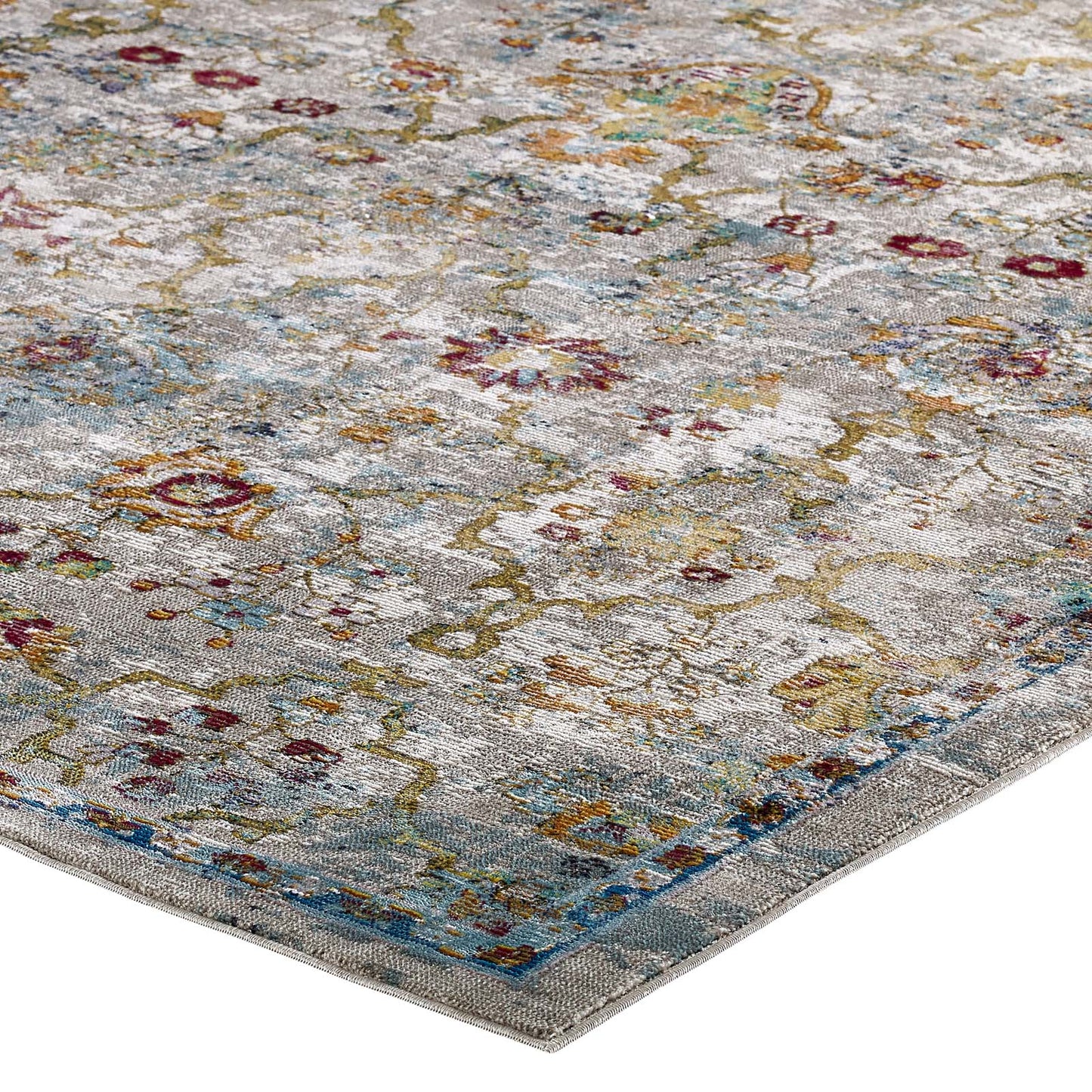 Modway Success Manuka Distressed Vintage Floral Lattice 4x6 Area Rug - R-1165-46 | Rugs | Modishstore - 3