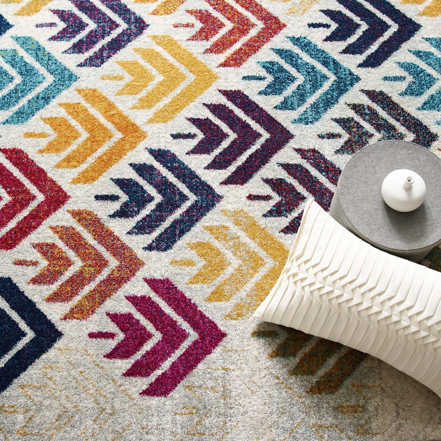 Modway Entourage Florin Abstract Floral 8x10 Area Rug Multicolored - R-1166-810 | Rugs | Modishstore - 8