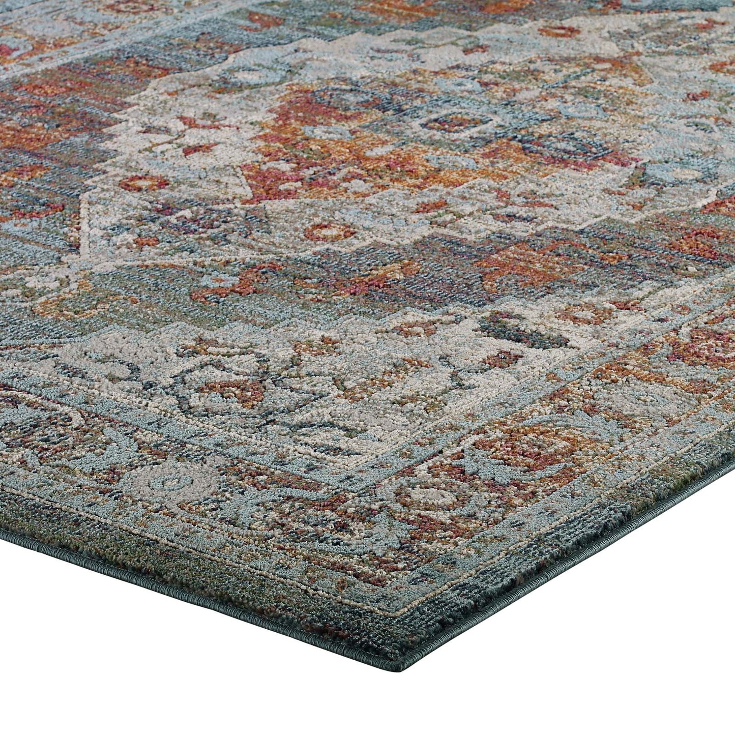 Modway Tribute Camellia Distressed Vintage Floral Persian Medallion 5x8 Area Rug - R-1189-58 | Rugs | Modishstore - 3